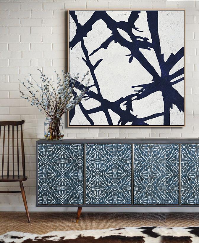 Navy Blue Minimalist Painting #NV286A